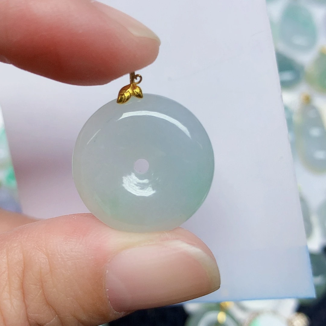 翡翠18K金镶嵌颈饰3466788