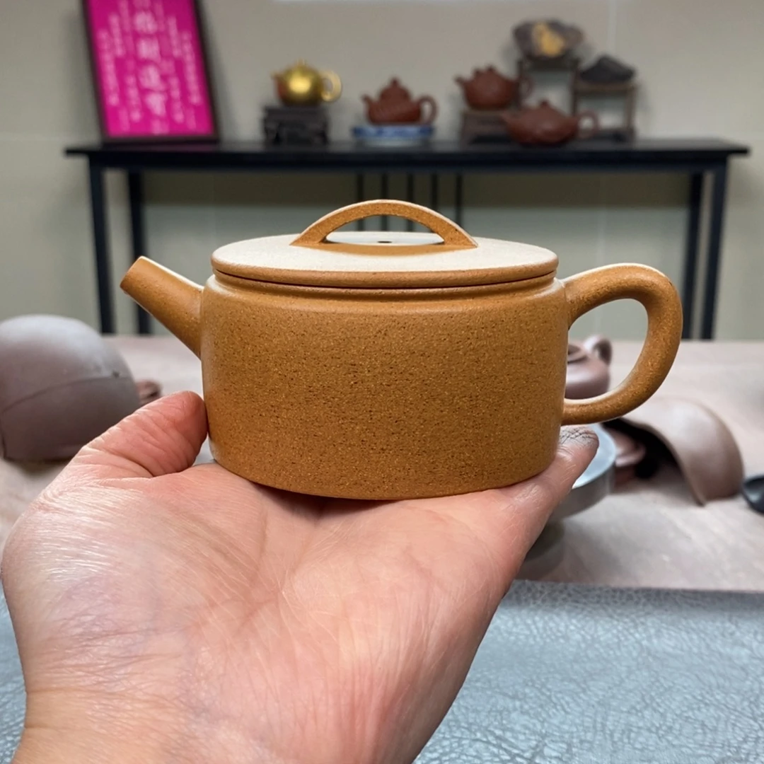 茶壶紫砂黄金段汉瓦180cc精工半手