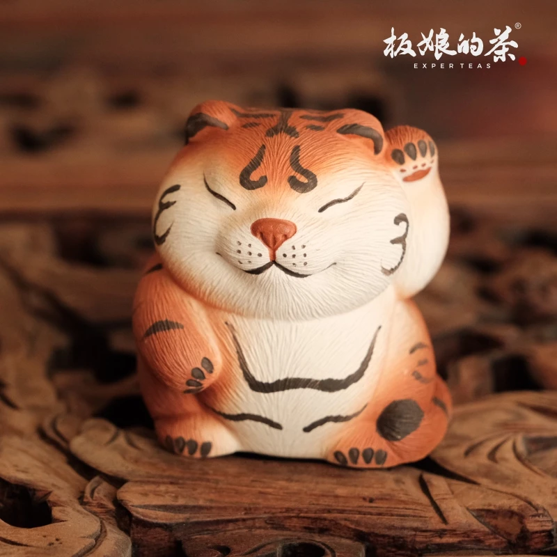 板娘的茶 宜兴全手工紫砂段泥发财虎茶宠