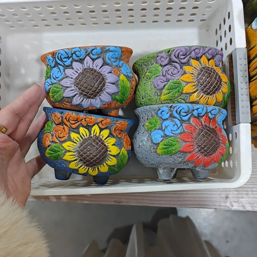 红陶吸水透气的白陶花盆凑满12发货