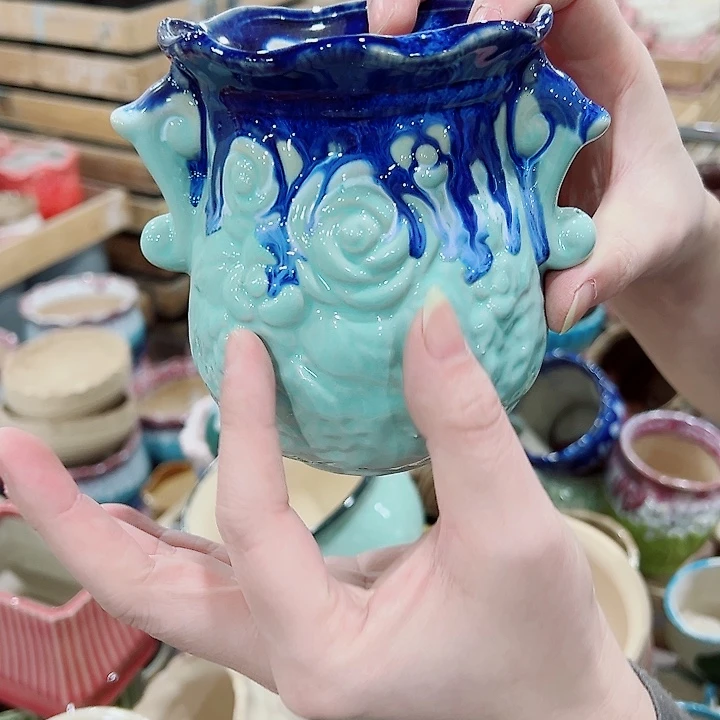 有孔，凑单福利满10元发货陶瓷多肉花盆！