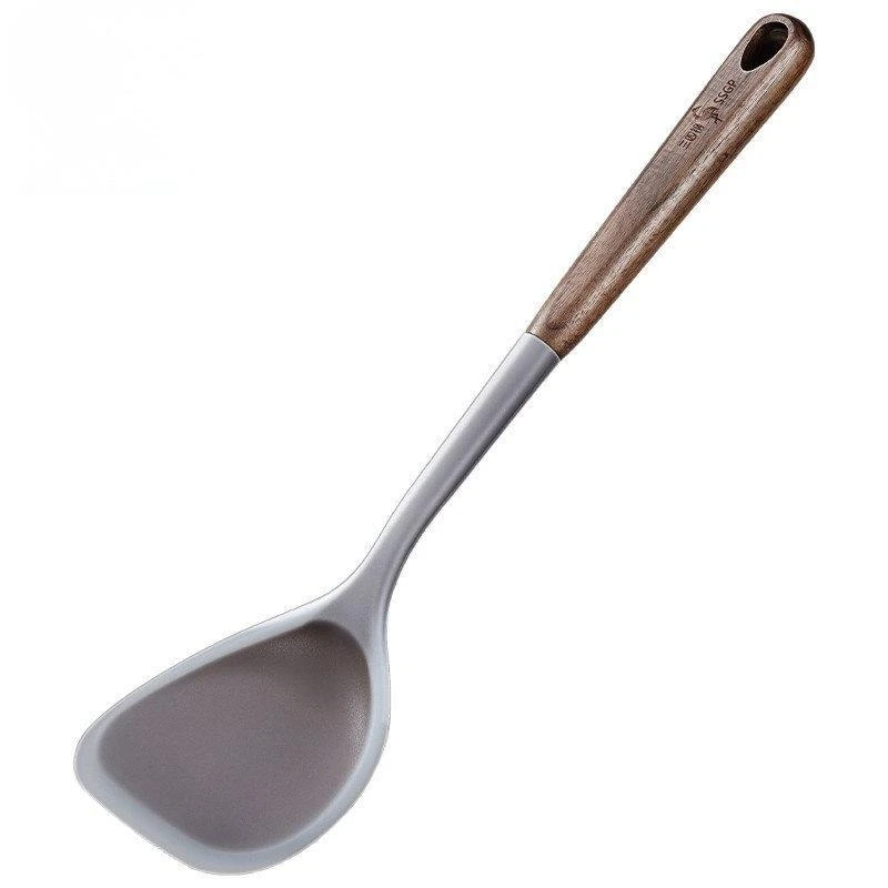 日本无印品质硅胶铲食品级耐高温不粘锅专用铲子木柄把炒菜铲锅铲
