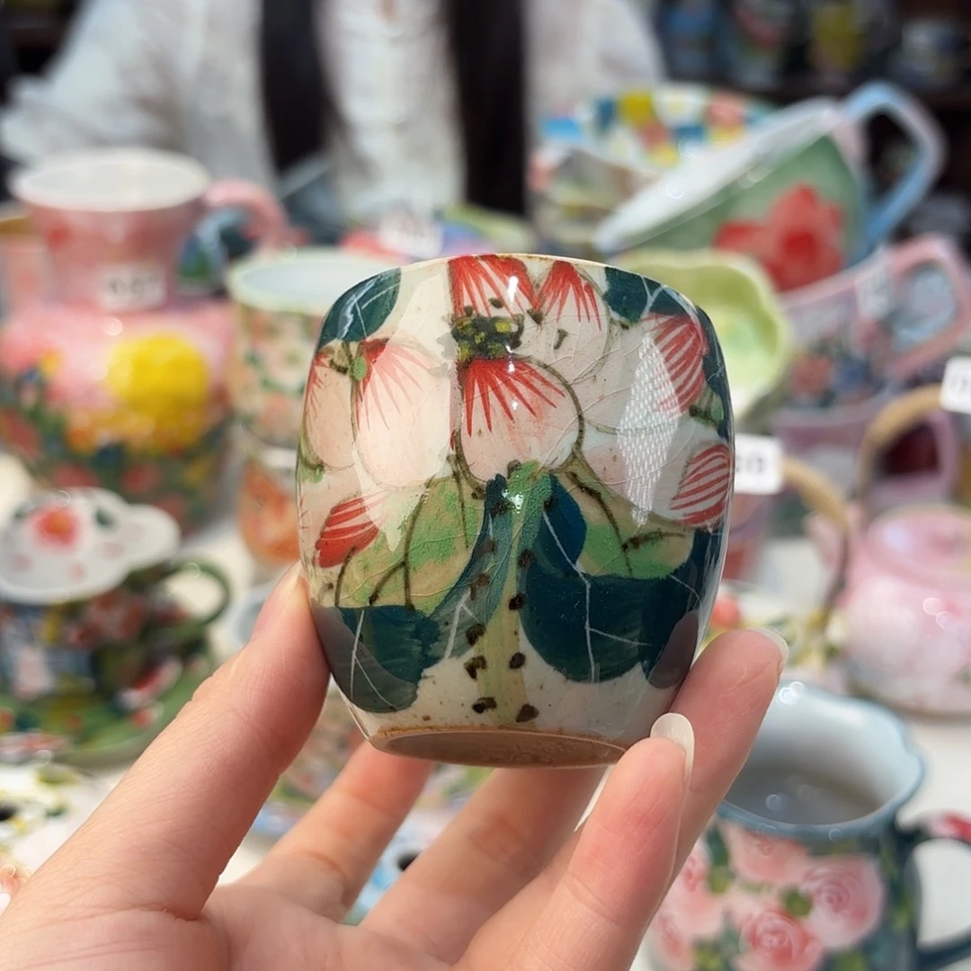 瓷片景德镇手绘高温釉下彩陶瓷茶具