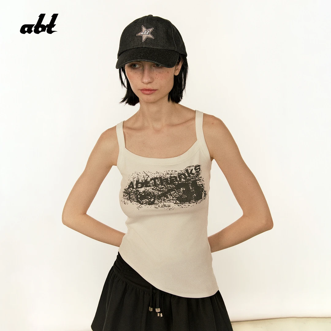 ABT 辣妹风美式复古印花背心 abt2023230