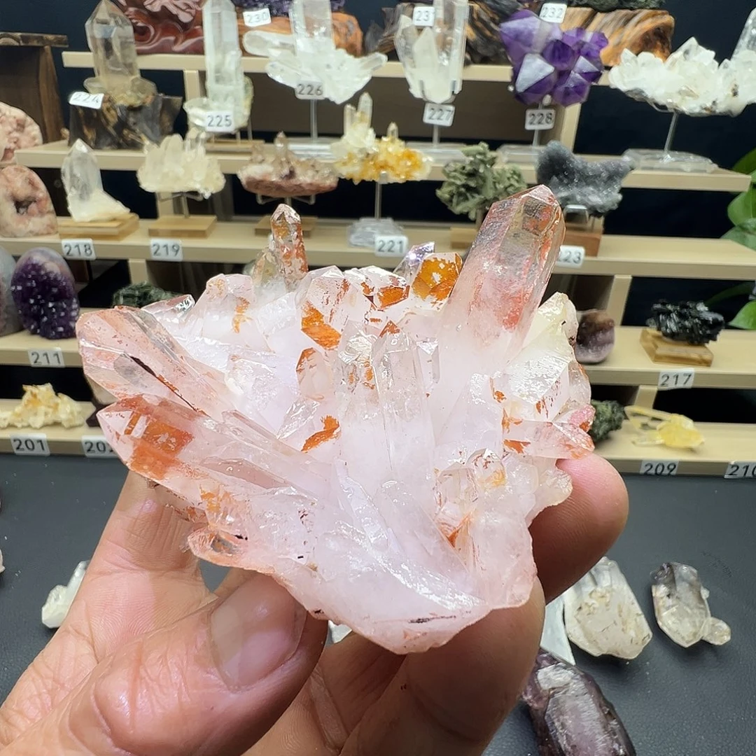 石材水晶原石摆件，