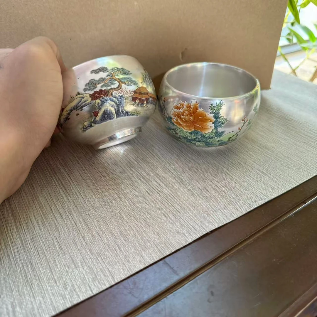 【中国邮政专属链接】m花开富贵加世外桃源鎏银主人杯 1571+1575