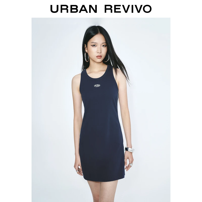 UR2025春季新款女装欧若风美式运动风字母无袖连衣裙UYY750043