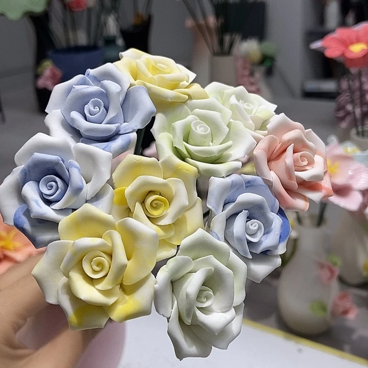 陶瓷纯手工捏花设计