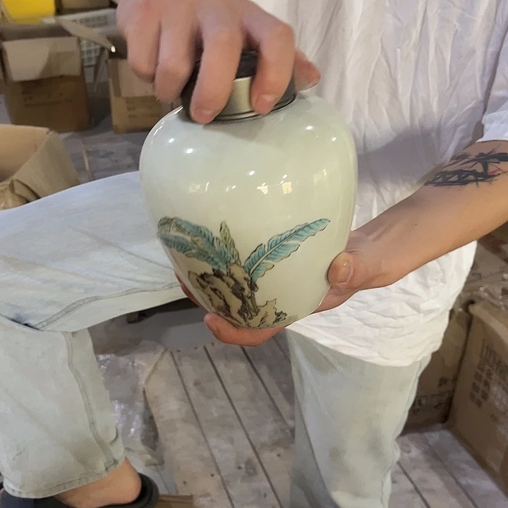 摆件陶瓷茶叶罐密封罐家用摆件