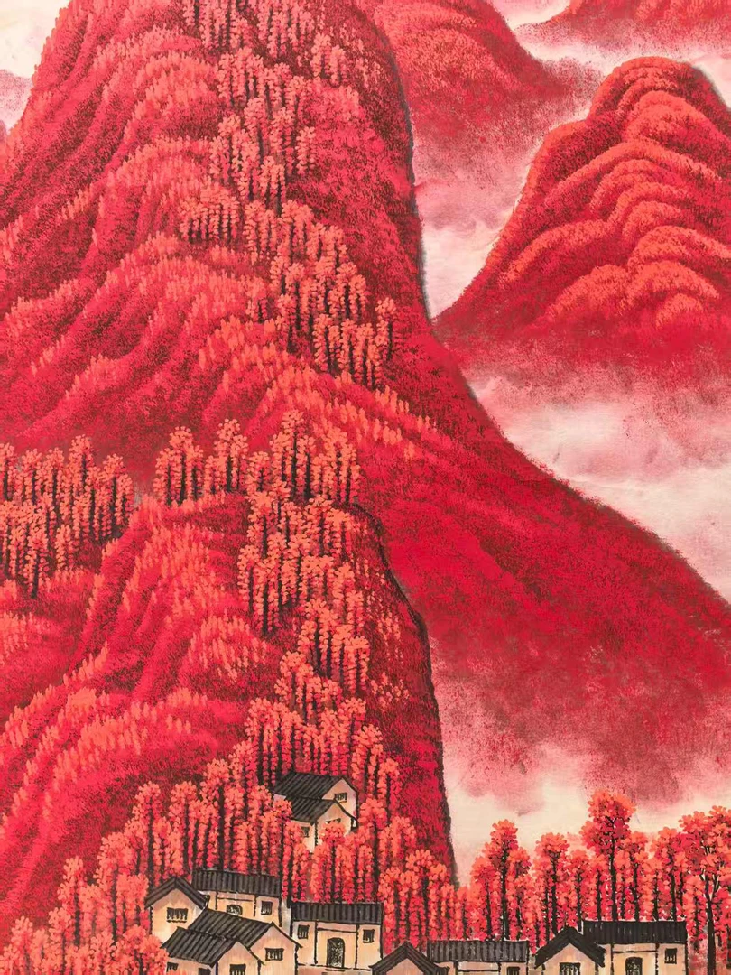 万山红遍高清复刻装饰画画艺术品