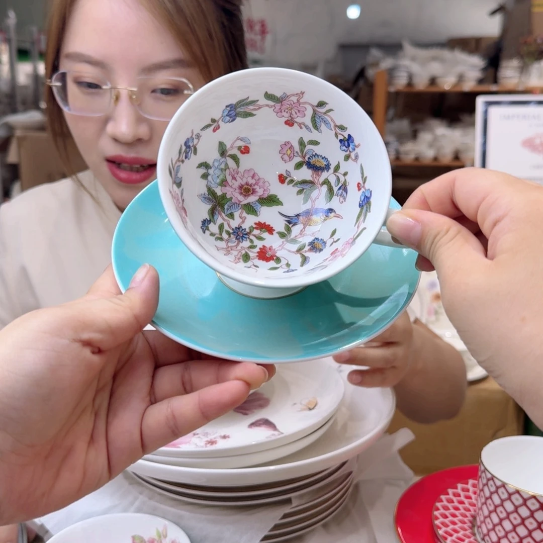 瓷骨瓷咖啡杯碟一套220ml外贸骨瓷