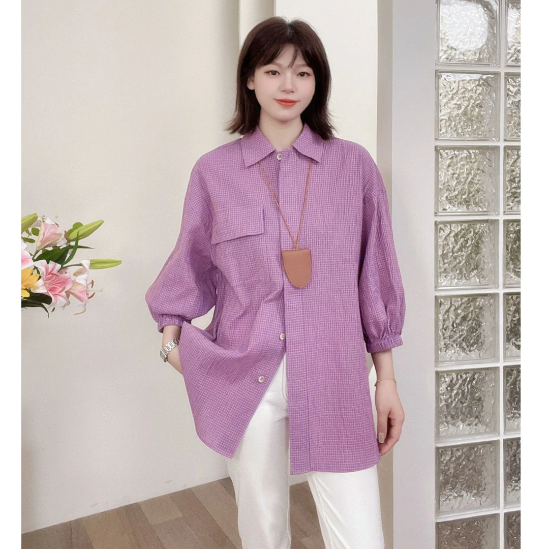 AMASS/阿玛施春夏百搭时尚休闲宽松中长款小众设计衬衫/5300905