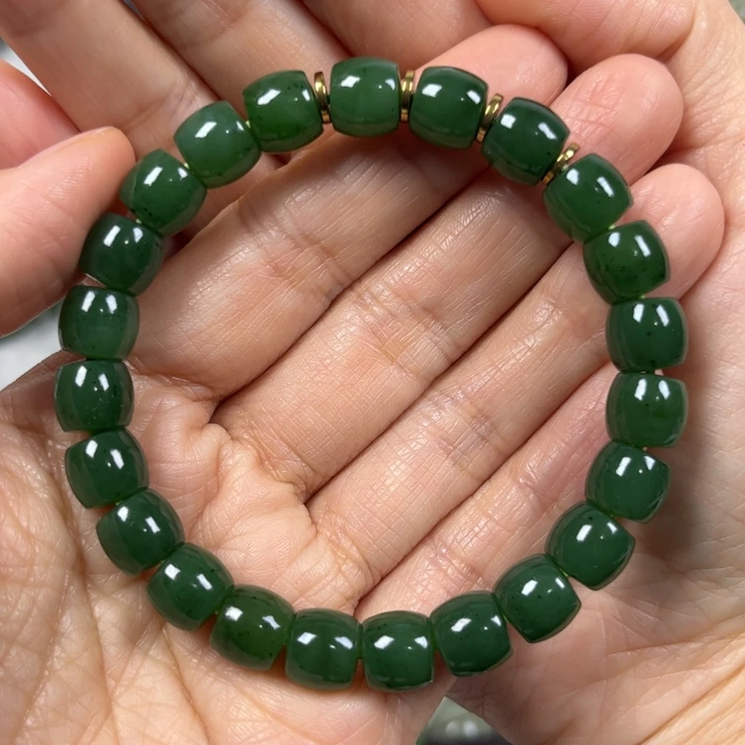 和田玉手链未镶嵌L*卡9直切