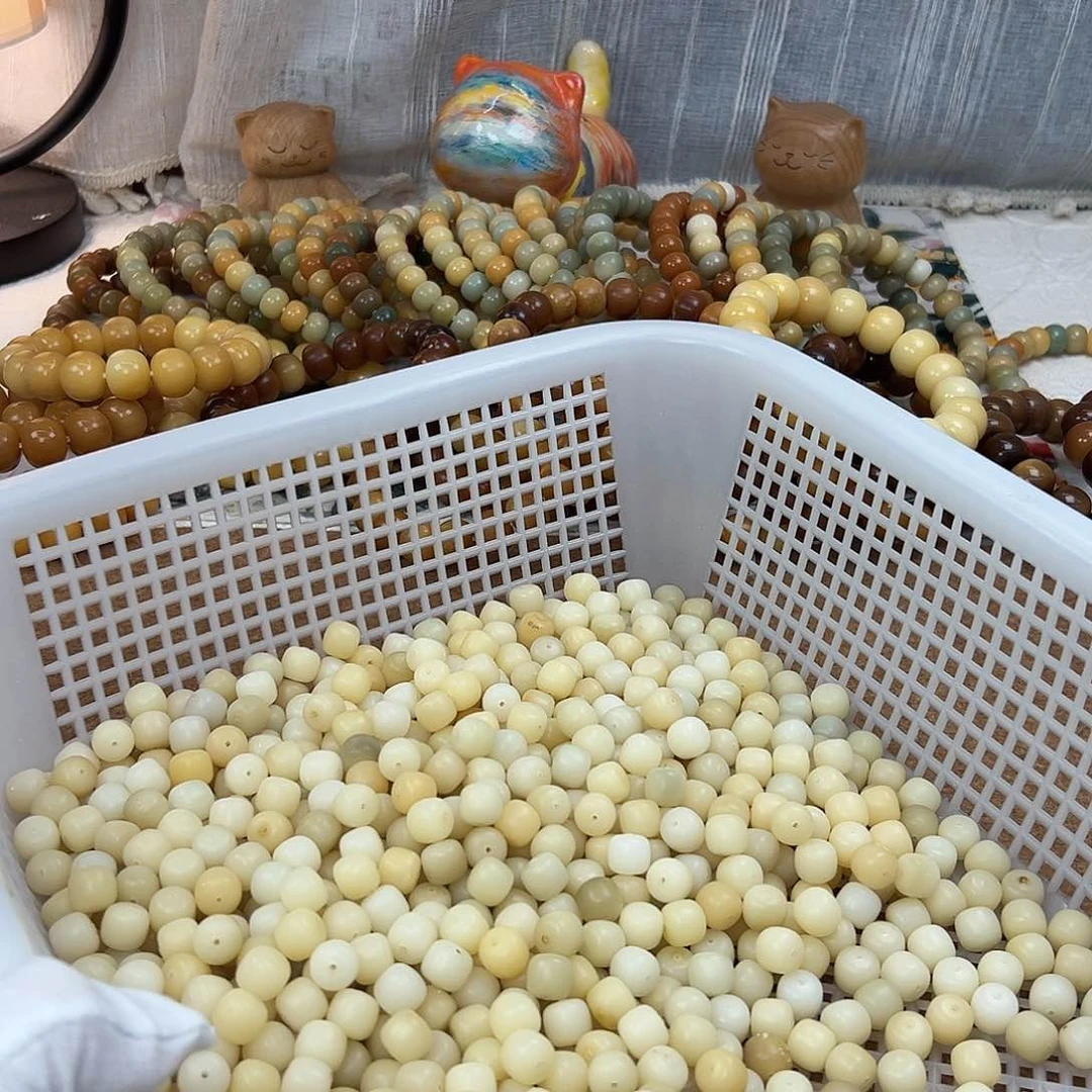 菩提根/象牙果手串11毛胚有瑕150颗