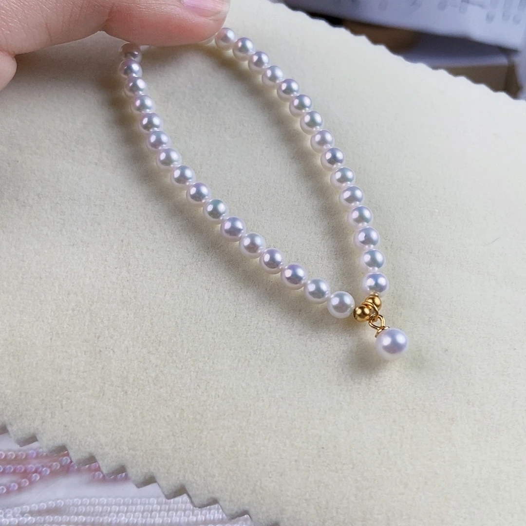 淡水珍珠手绳18K金镶嵌