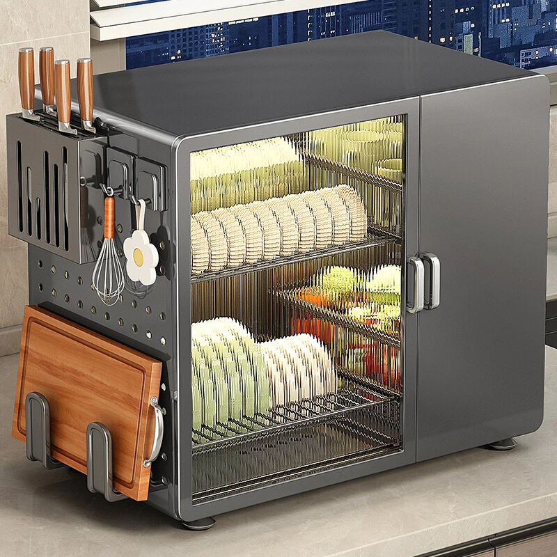 优勤碗碟收纳架厨房置物架台面多功能家用筷盘餐具盒双层沥水碗柜