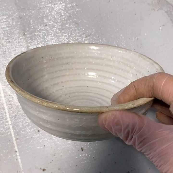 瓷片五厂白粉引碗口径15厘米