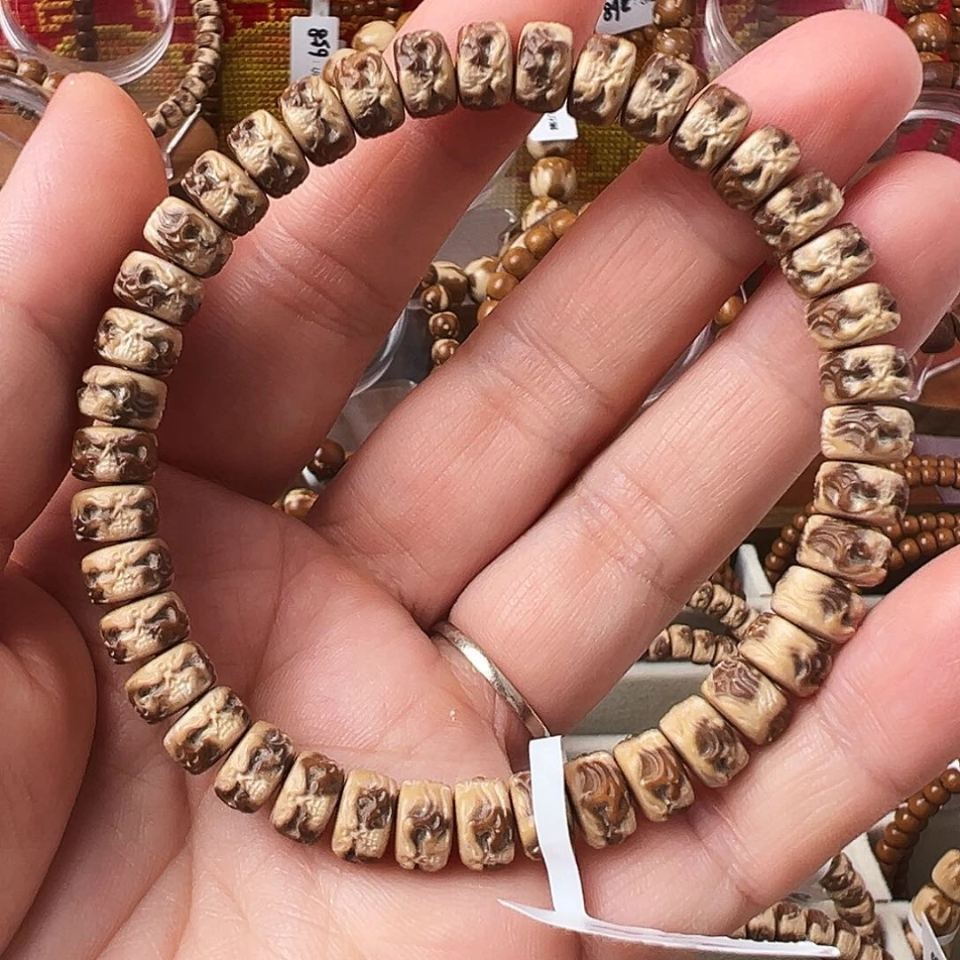 手串紫金鼠紫金鼠鼠尖纯肉单圈精工雕刻鬼脸三花手串8*5mm