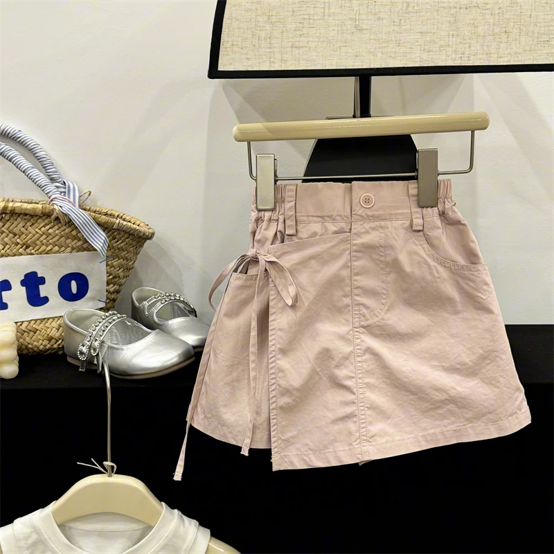 现货【粉色调调】女童洋气裙裤韩系短裤百搭宽松儿童2025夏季半身裙