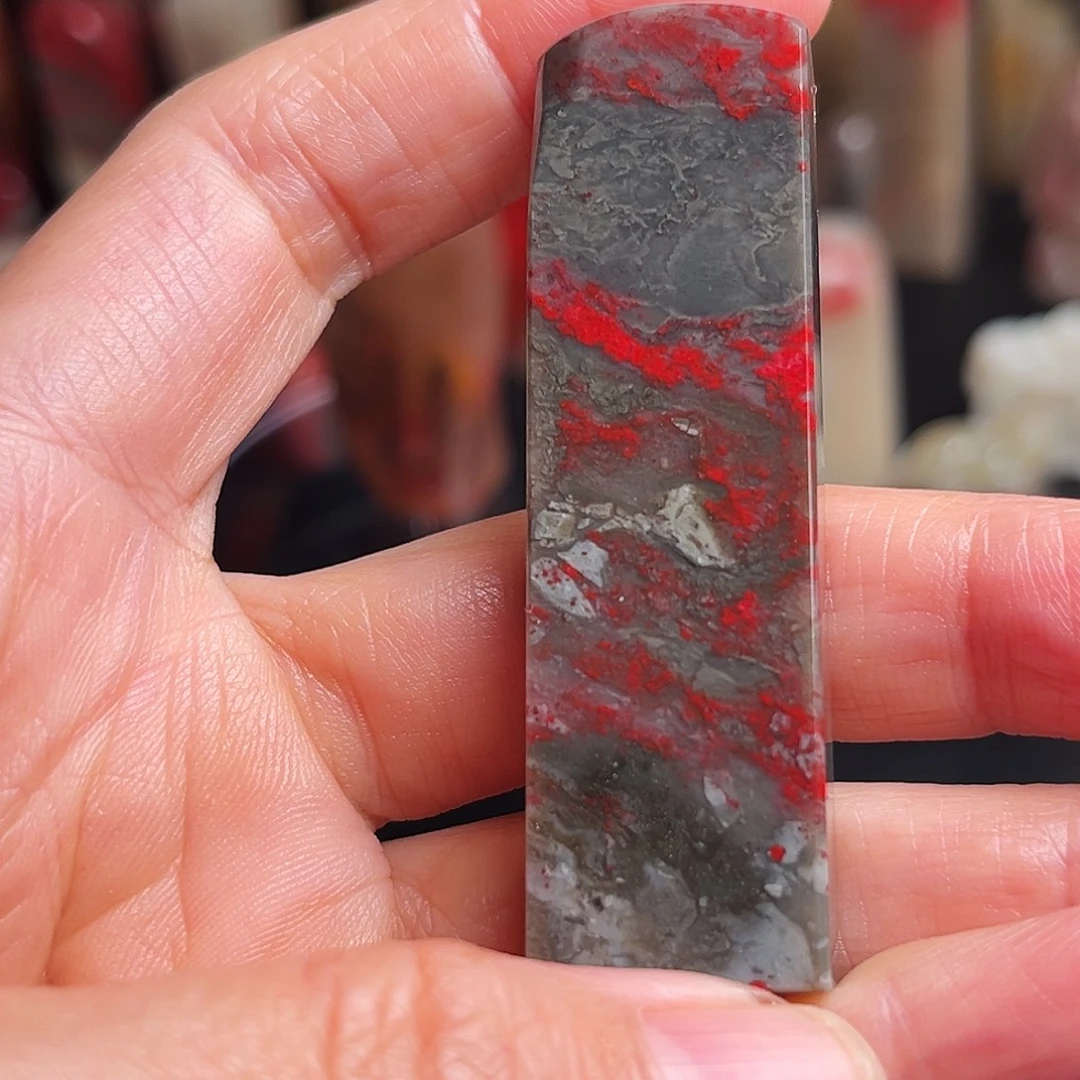 印石昌化石鸡血石扁章