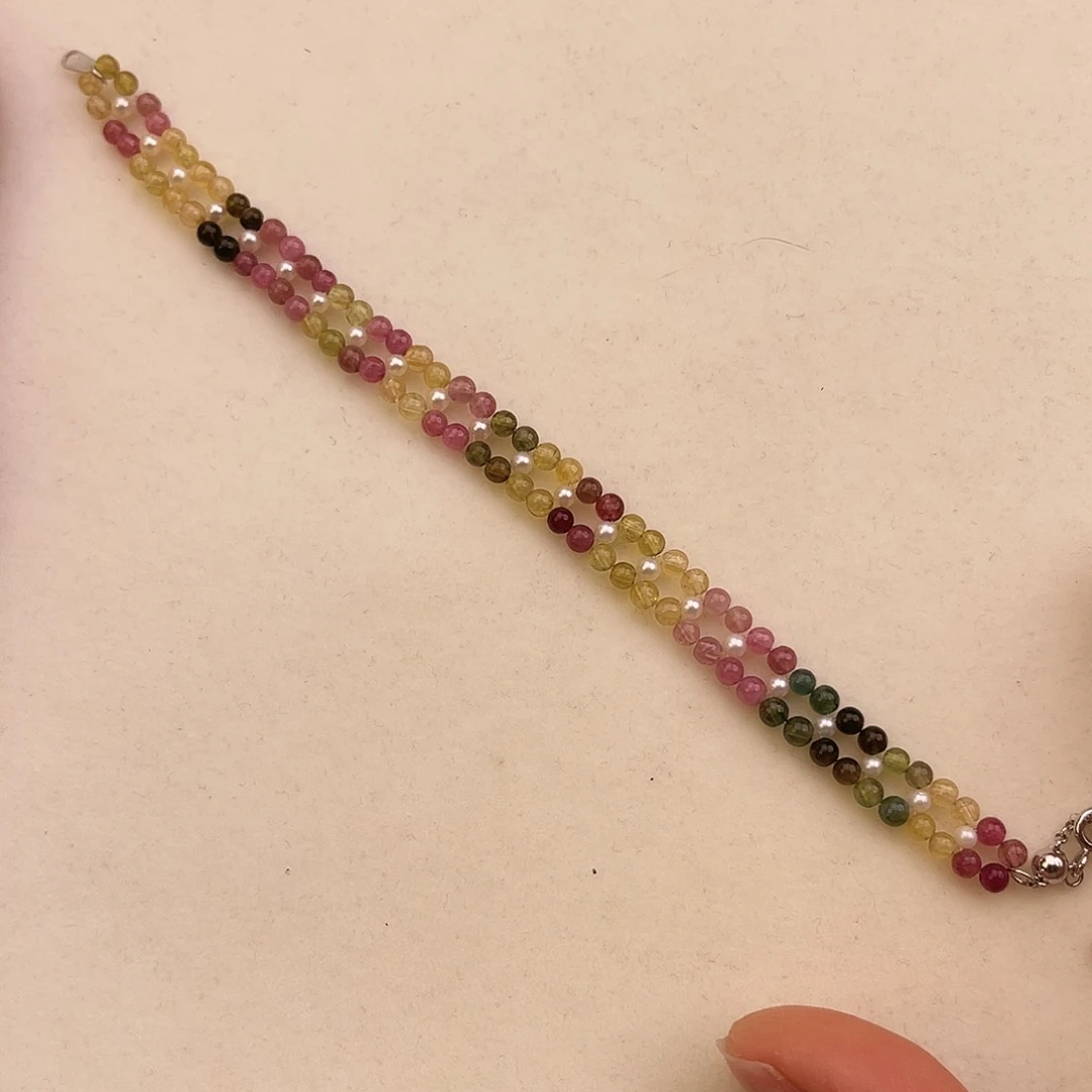 手链淡水珍珠银S925镶嵌