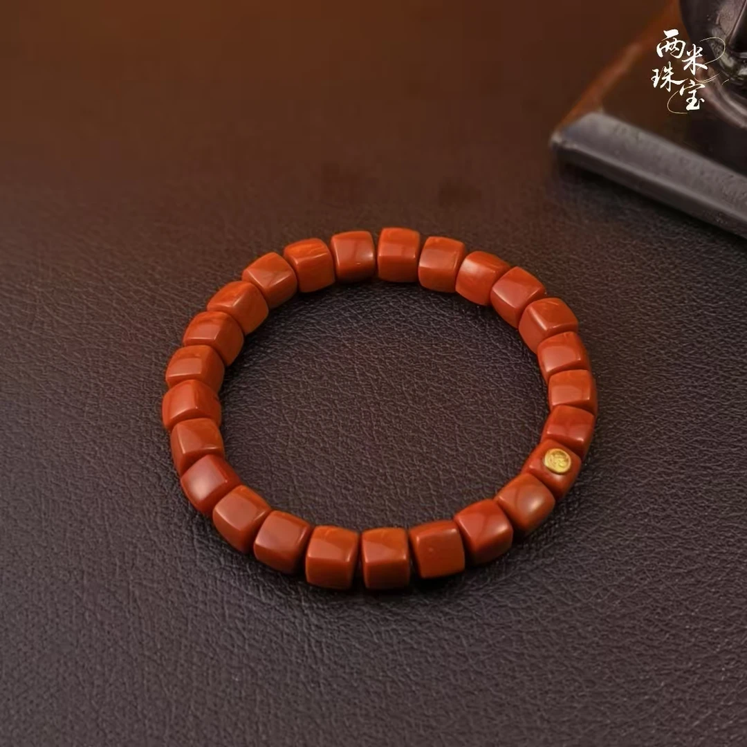 18K金南红手饰方块多样性发一