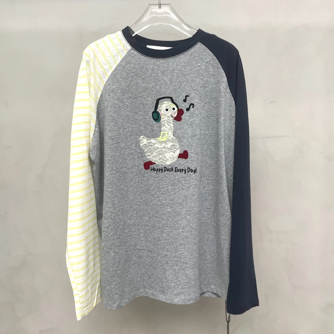 AN9.Studio︱小众设计新款撞色唱歌鸭子T恤A098