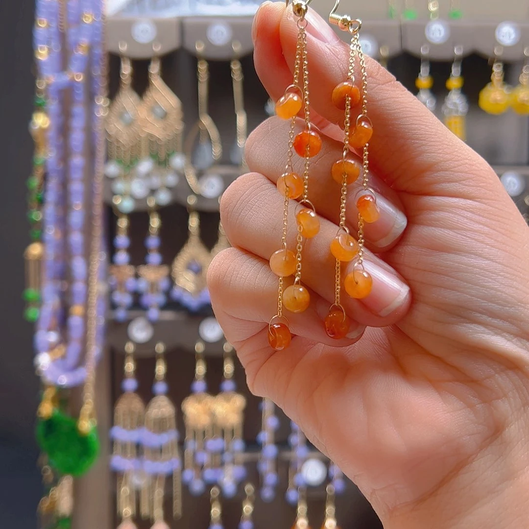 翡翠合金耳坠翡翠