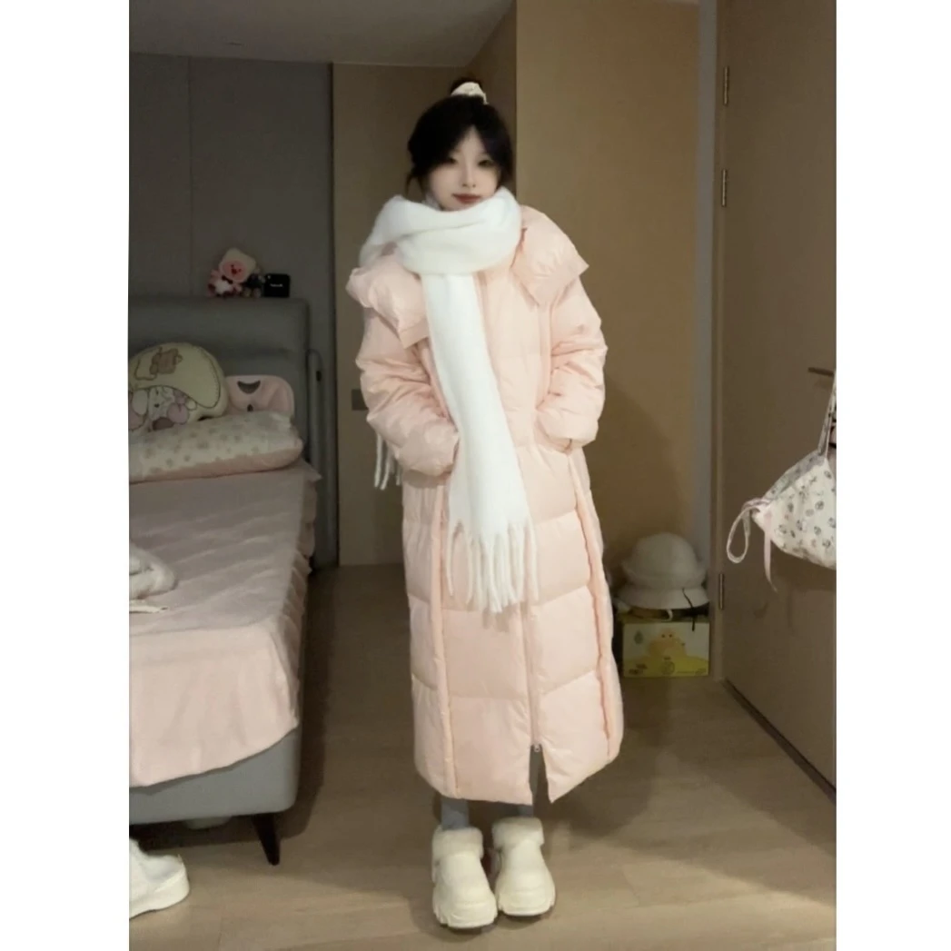 TG【国标鸭绒】云朵2024新款长款过膝加厚保暖羽绒服宽松大码保暖