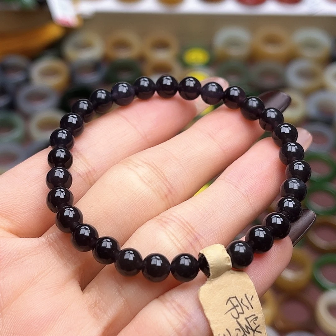 和田玉未镶嵌戒指卡6帝王紫