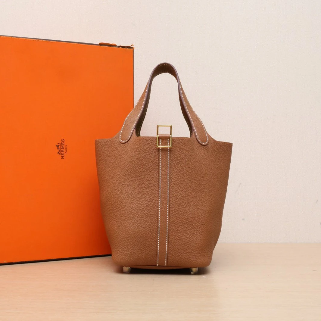 99新 Hermes/爱马仕 【娇】18 菜篮子手提包 TM皮 Z刻 P225683342