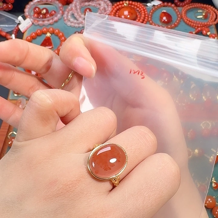 南红玛瑙银S925镶嵌吊坠