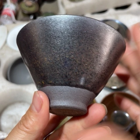 茶盏建阳建盏微瑕斗笠