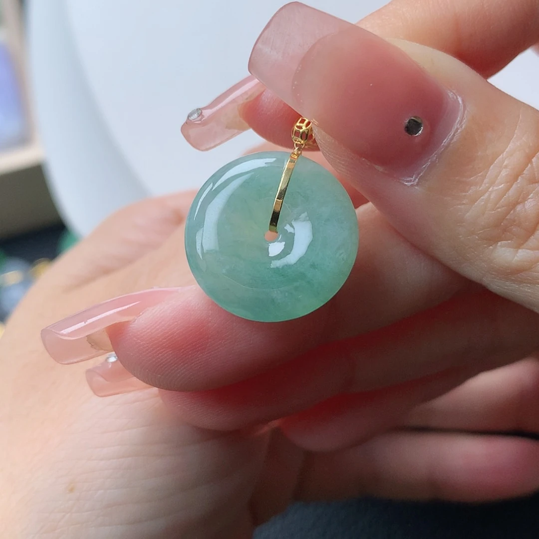 【闪购商品】翡翠18K金镶嵌吊坠(不含链)