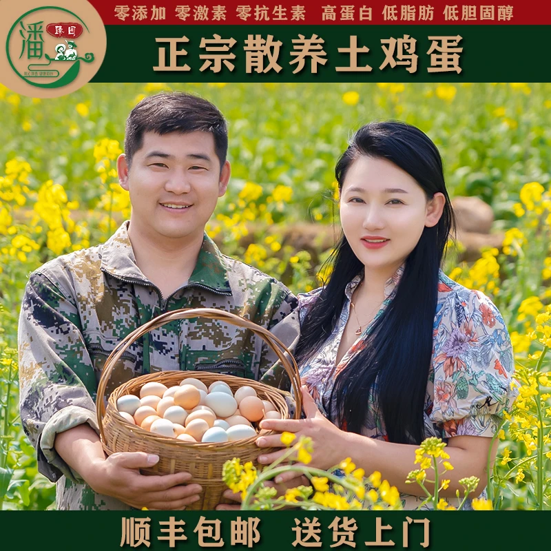 阿潘和湾湾家山林散养土鸡蛋30枚【黄壳24枚绿壳6枚混装】顺丰包邮