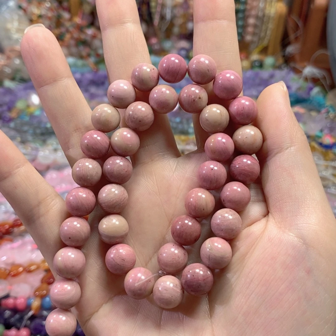 玛瑙/玉髓未镶嵌珠宝半成品红纹一条卡10mm