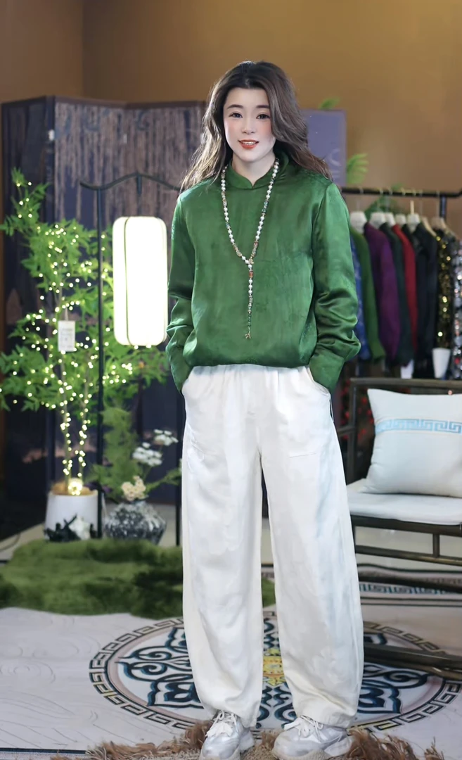 【国风官绿贵族打底】新年保暖漂亮氛围感加厚上衣