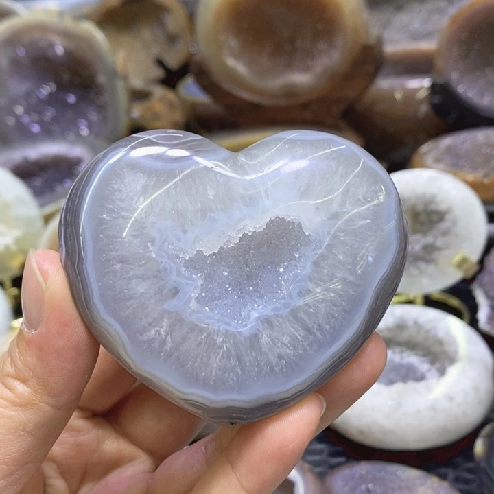 未镶嵌珠宝半成品水晶爱心