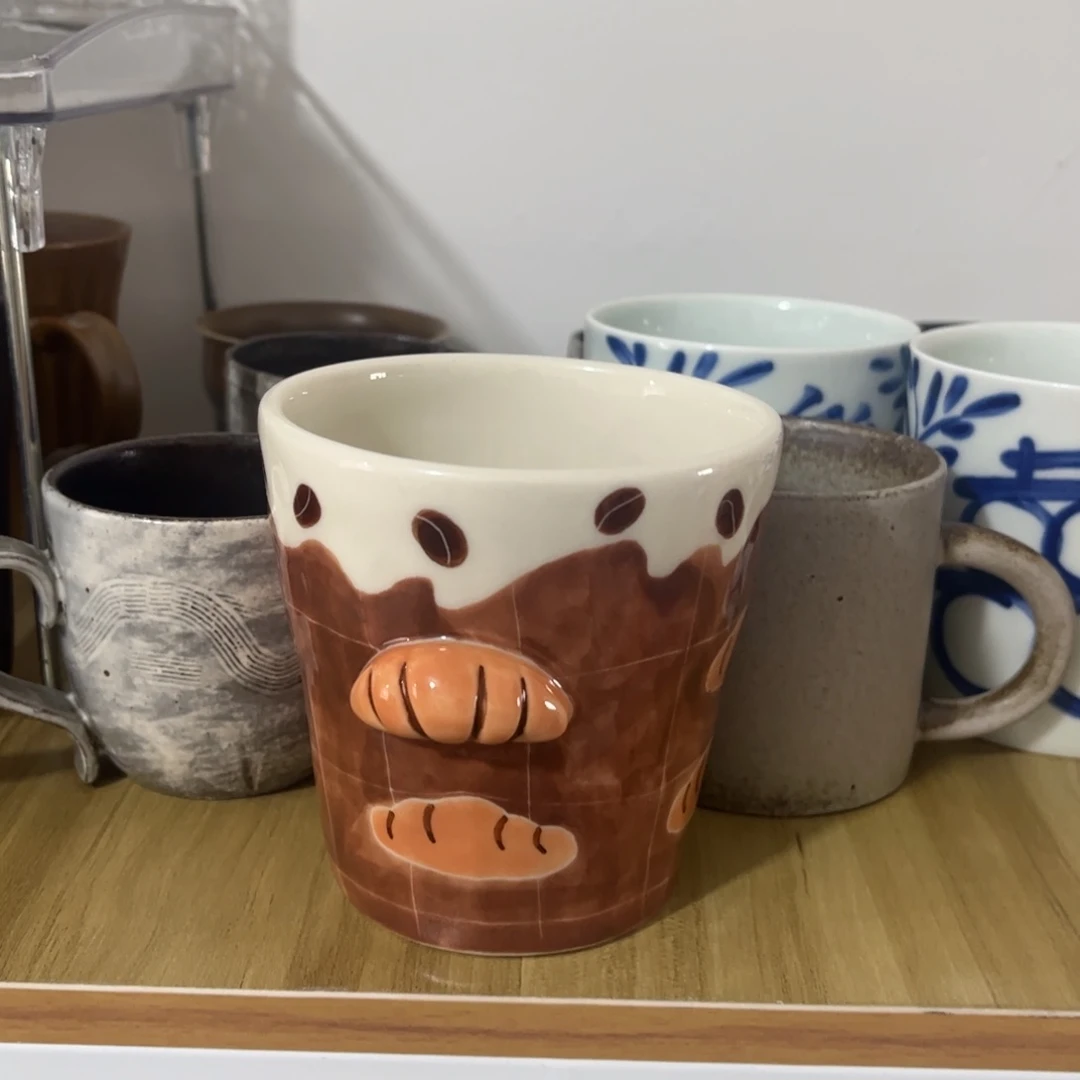 陶牛角包杯子300ml