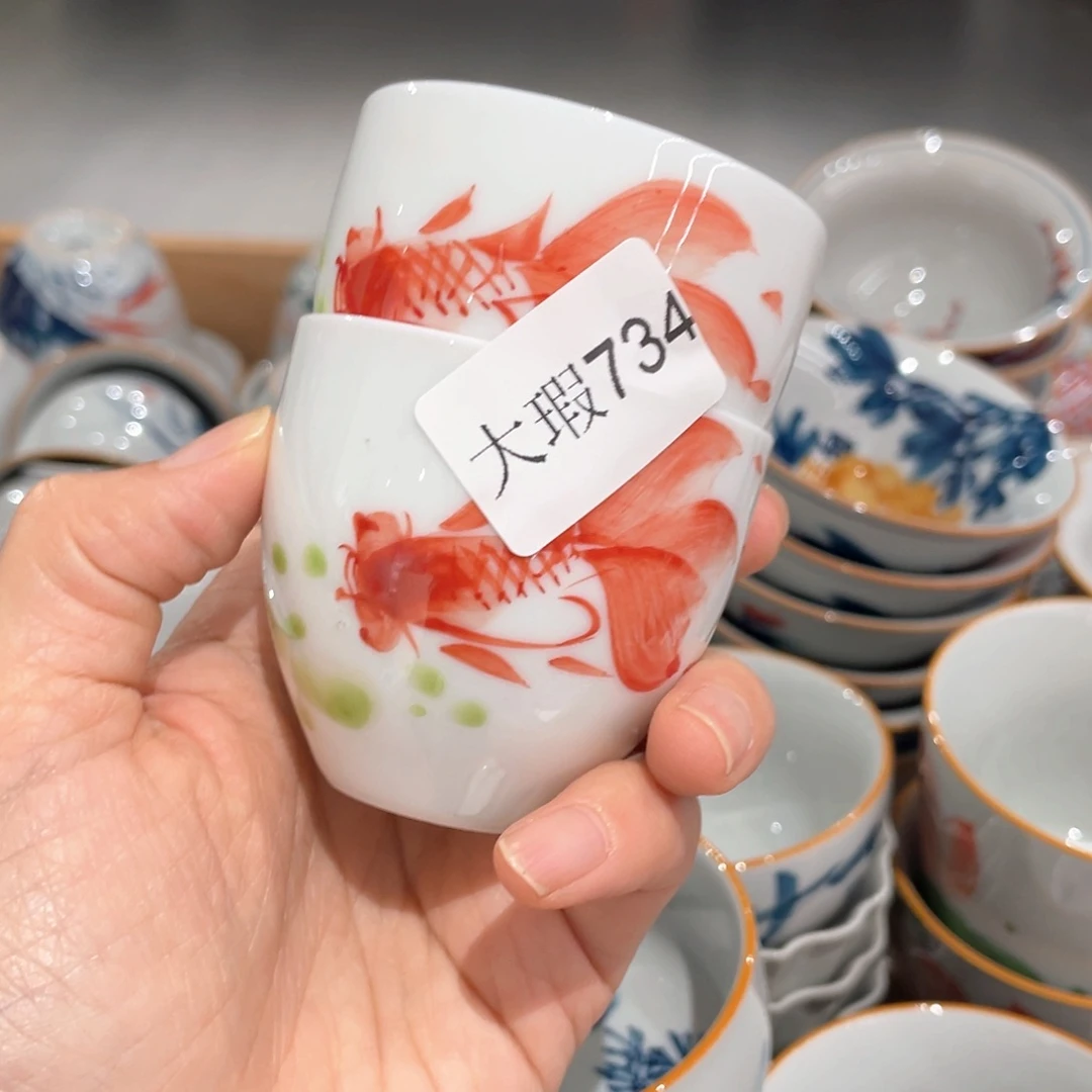釉下手绘茶具微瑕