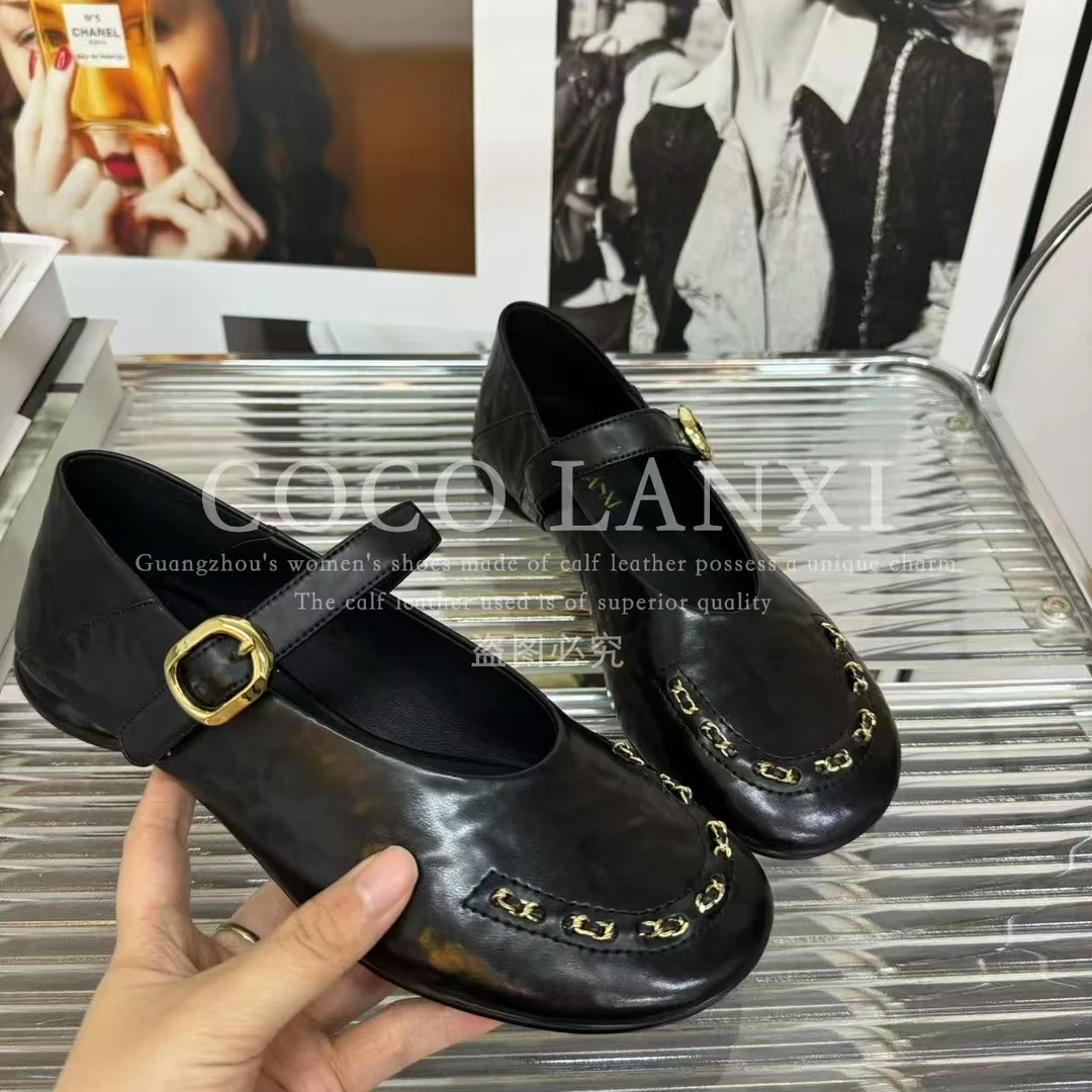 【KG】时尚休闲百搭女士黑色软底圆头低跟小单鞋25DX527LX