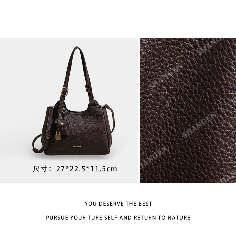 【尚恩CC】SK-63165-咖啡-轻奢百搭手提腋下新款斜跨女包