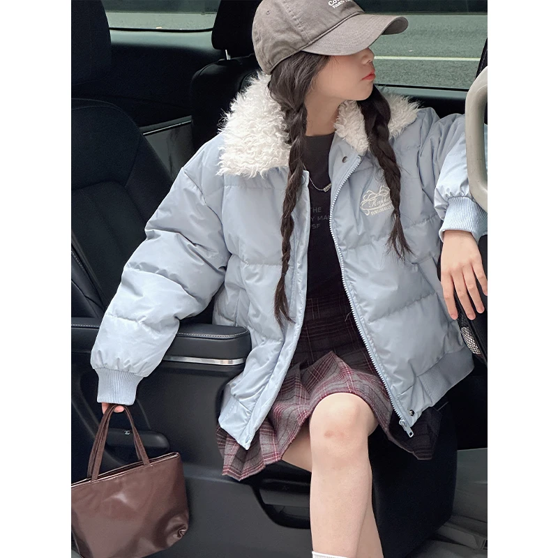 K30102翻领女童棉服2025新款秋冬加厚儿童外套女大童棉衣潮