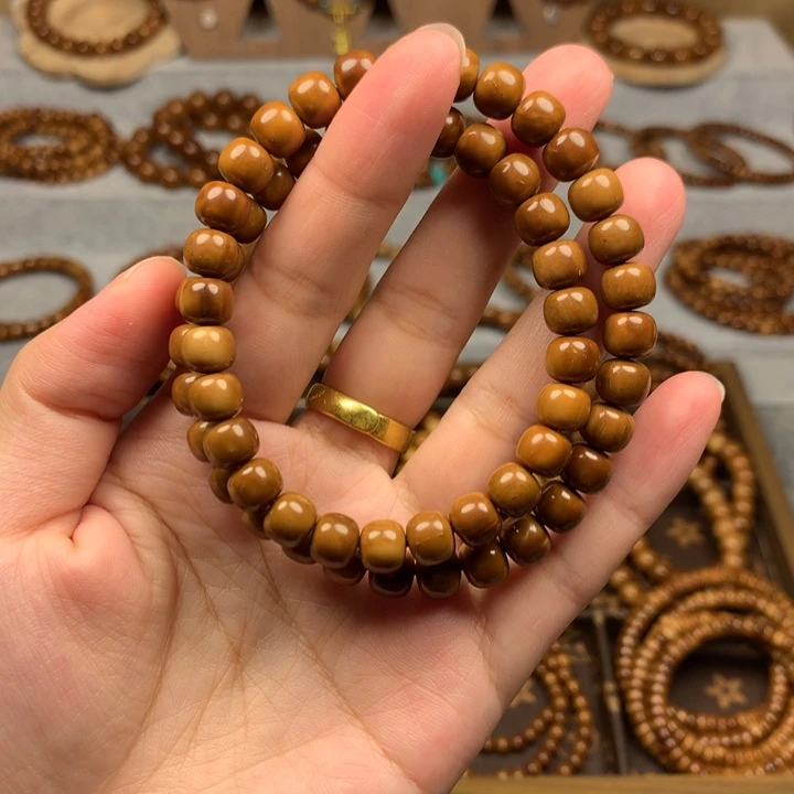 果皮天然库克精挑7*8老型珠双圈男女通用手串