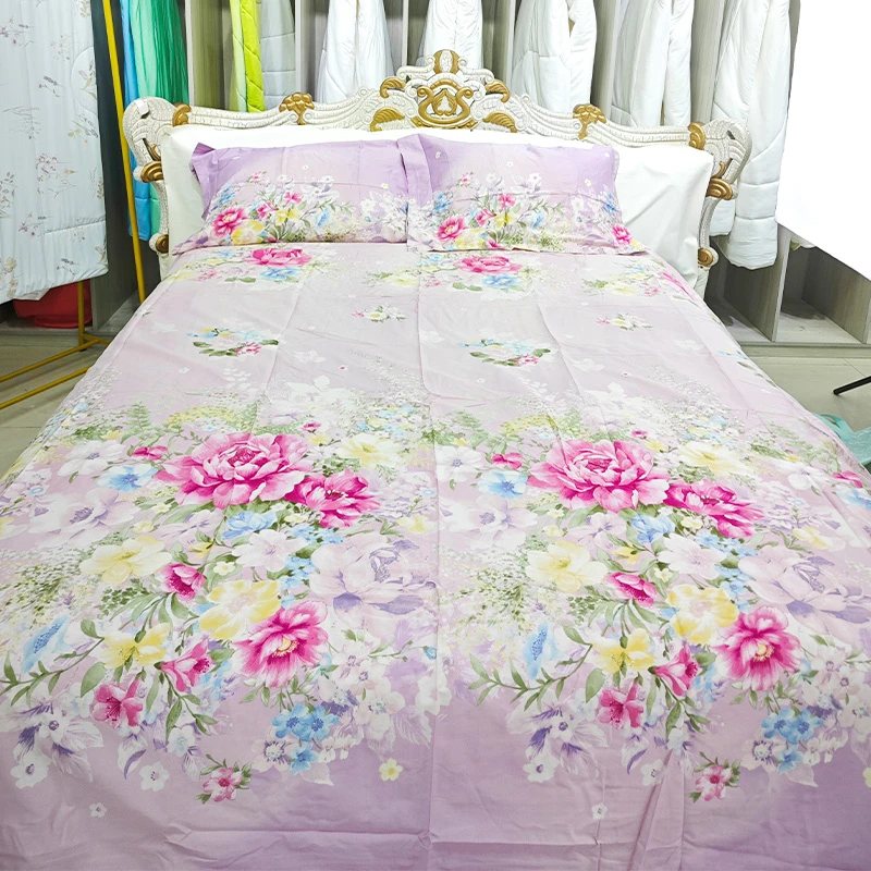 100支全棉数码印花四件套 繁花