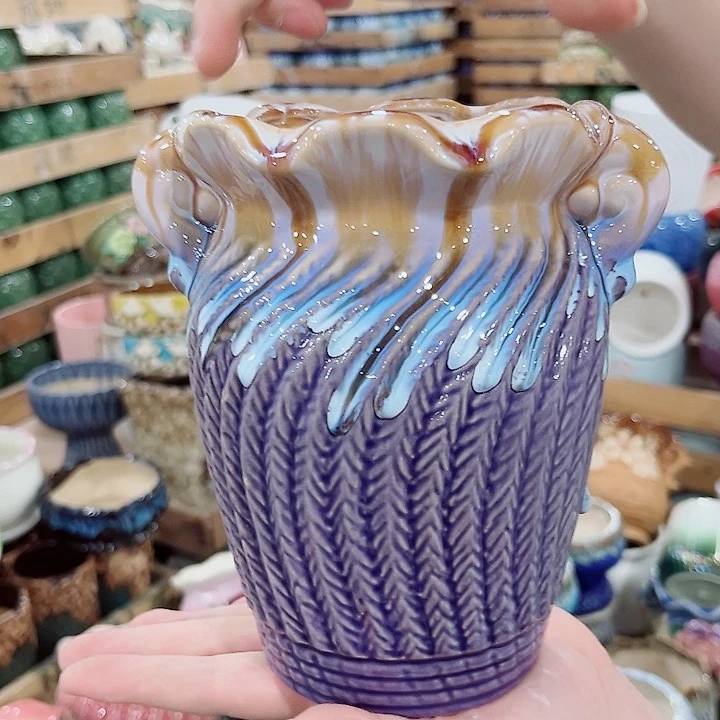 有孔.凑单10元陶瓷花盆发货！