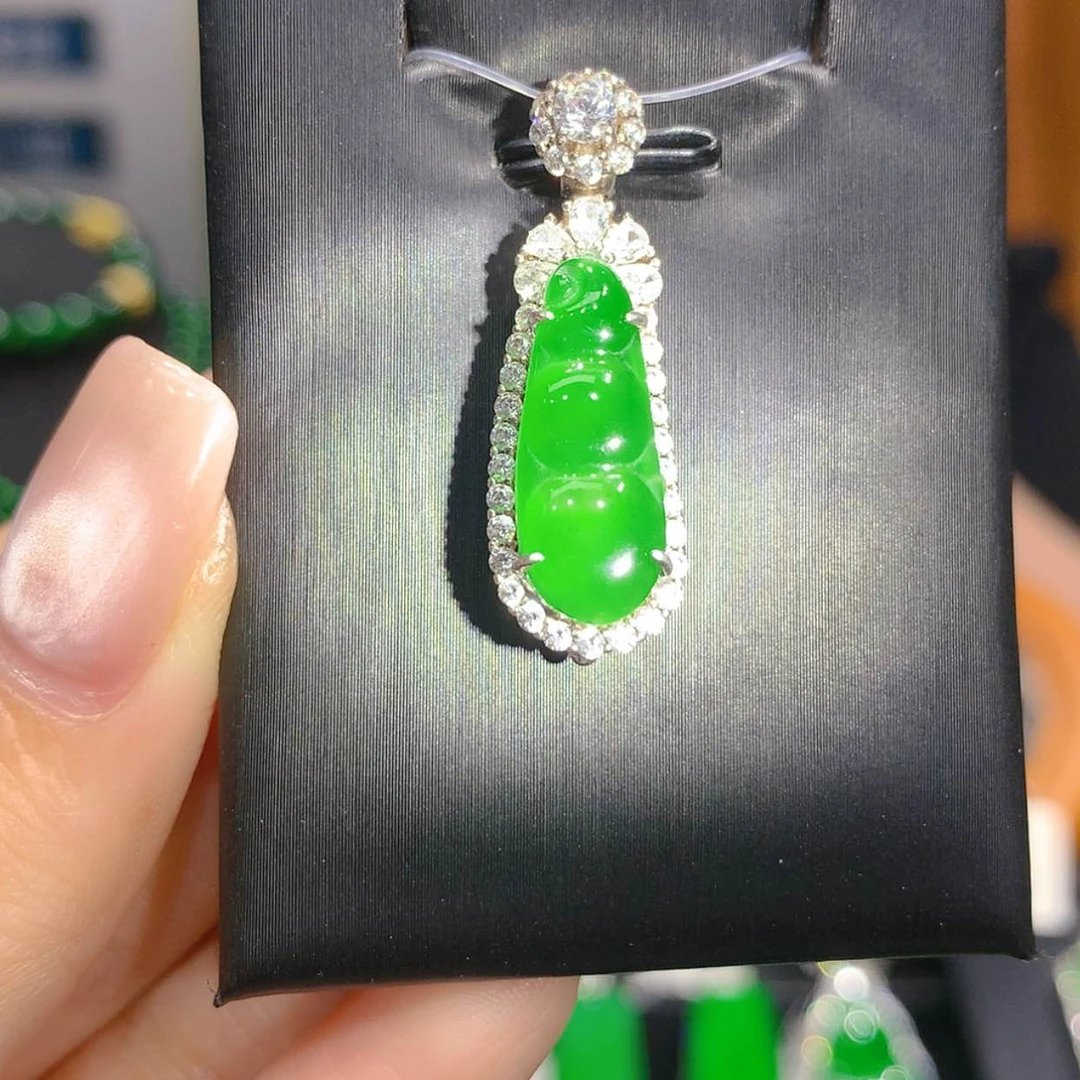 【闪购商品】颈饰银S925镶嵌翡翠5柒姐