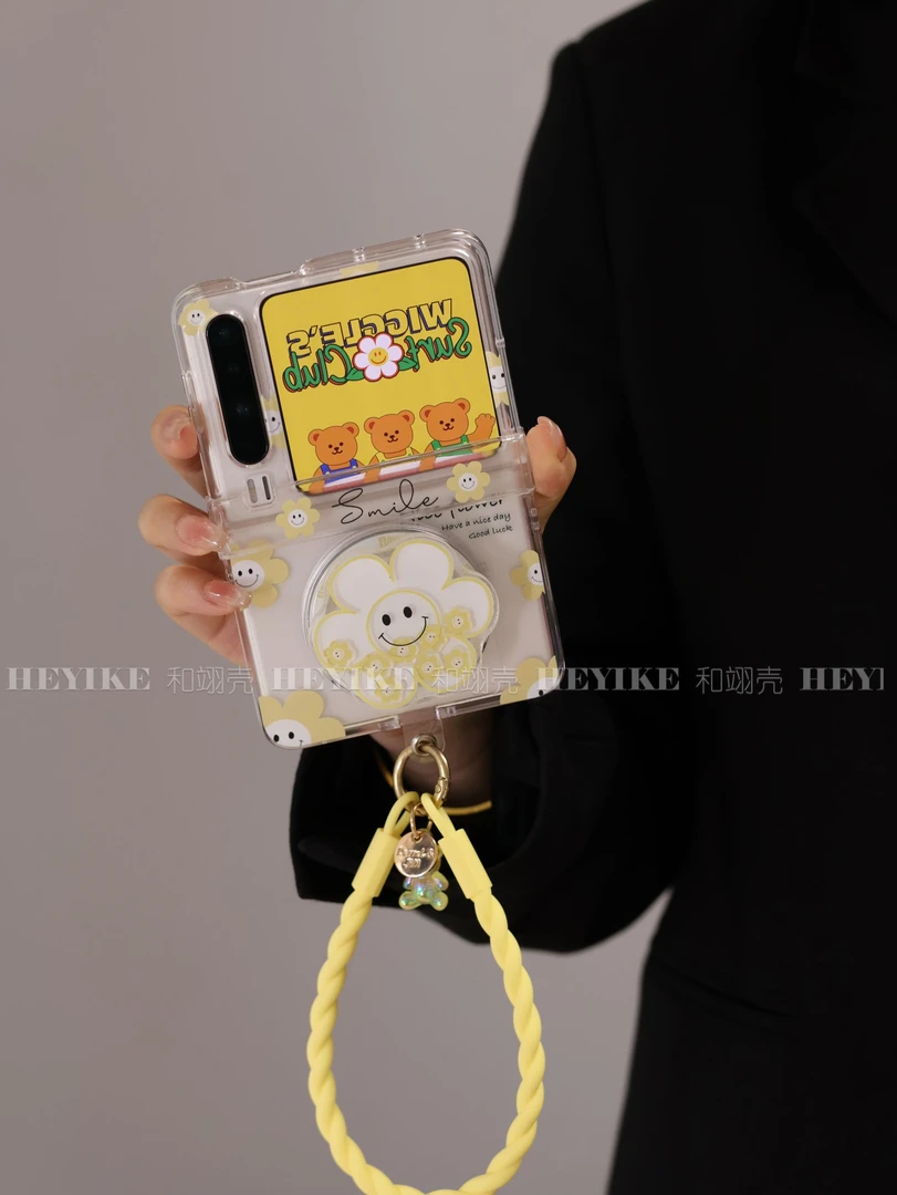 太阳花适用华为purax手机壳折叠mixflip2透明ZFLIP7防摔全包中轴