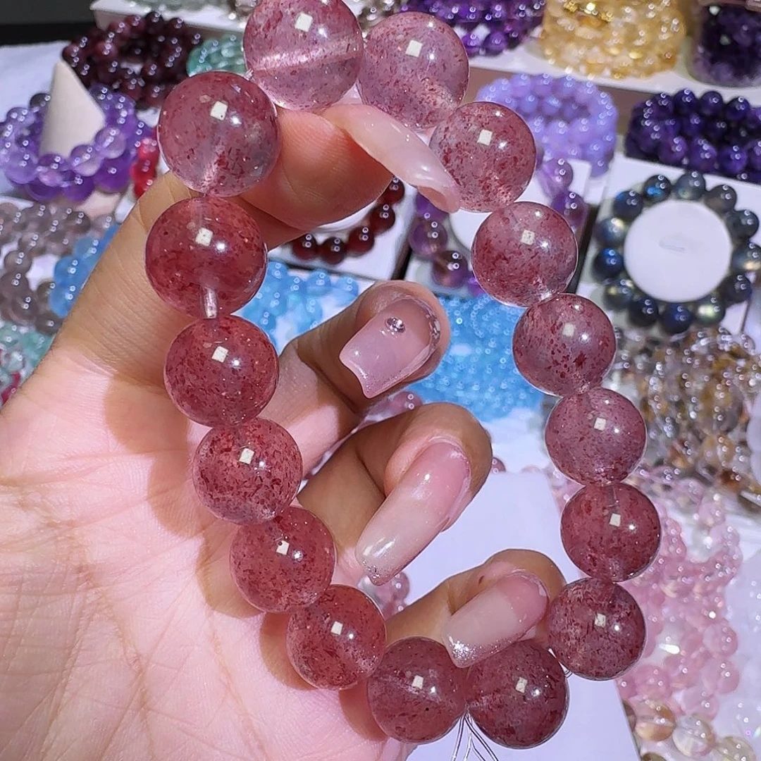 N***°水晶手链未镶嵌金草莓晶13