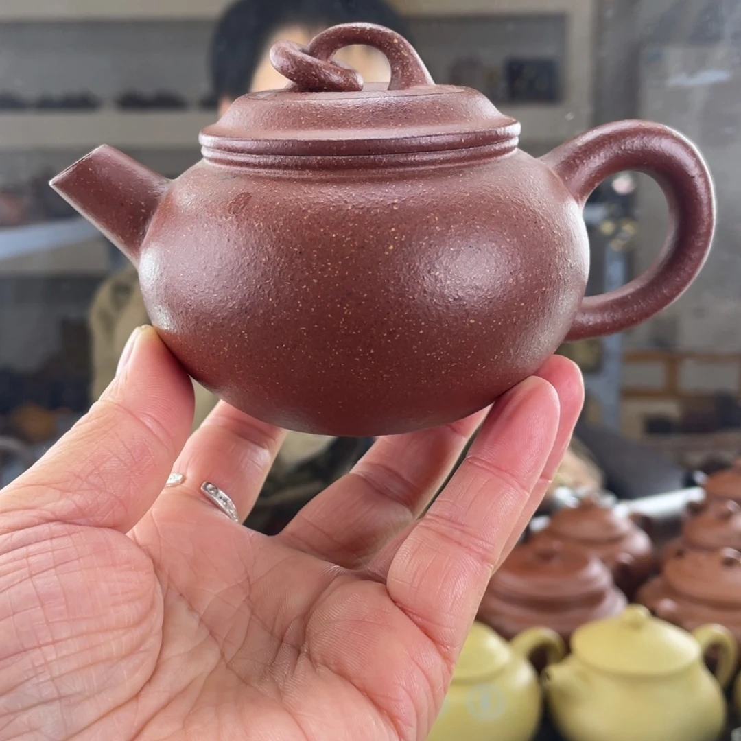 紫砂茶壶桃花泥单圈180cc